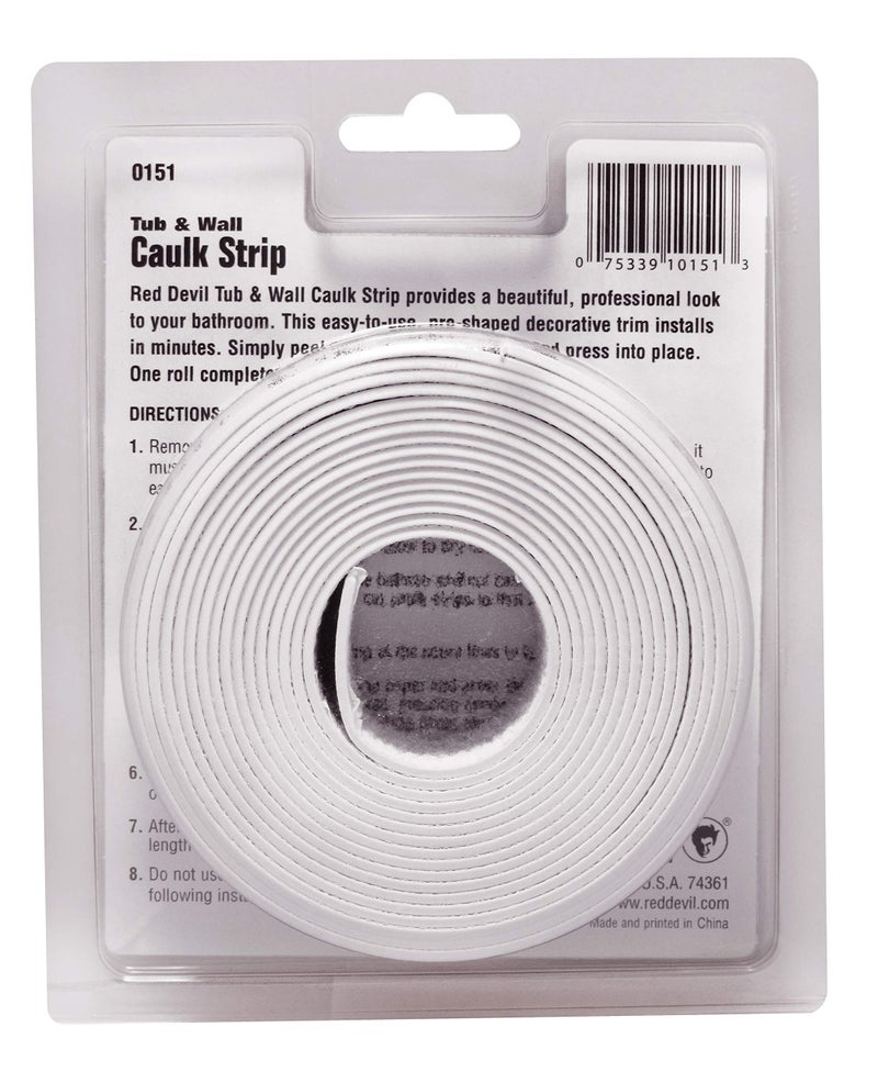 Red Devil 0151 (Wide) 1-5/8 in. x 11 ft. Tub & Wall Caulk Strip, 1-5/8"" x 11', White - Image 2